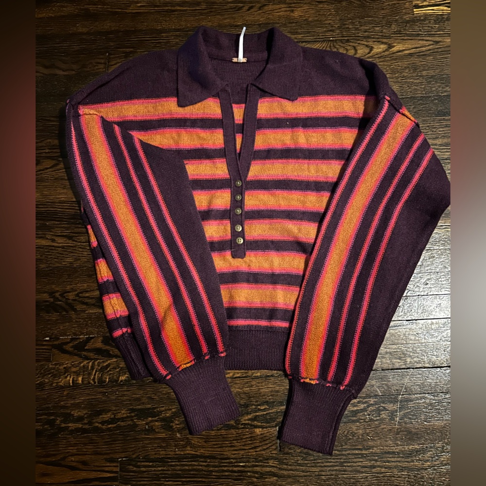 Striped Purple and Orange Men's Sweater